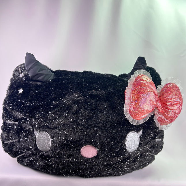 Sanrio Hello Kitty 18” Jumbo Pillow, Halloween, Black Devil, Glitter Edition: No Tags