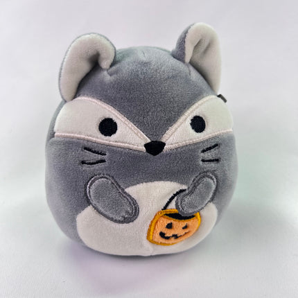 Squishmallows 4.5” Floxie Grey Fox W/ Pumpkin Bucket, Halloween: Orphan