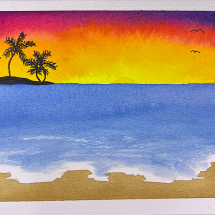 Watercolor Beach 5x7 Original