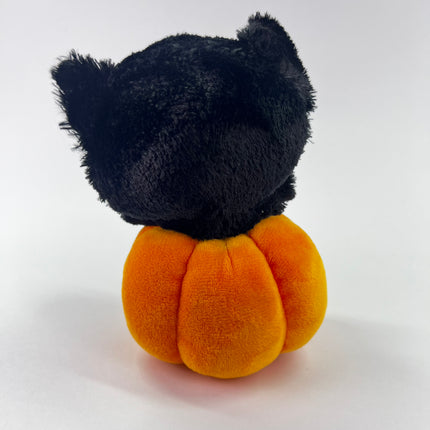 TY 6” Edgar Black Cat with Jack-O-Lantern, Halloween: Orphan