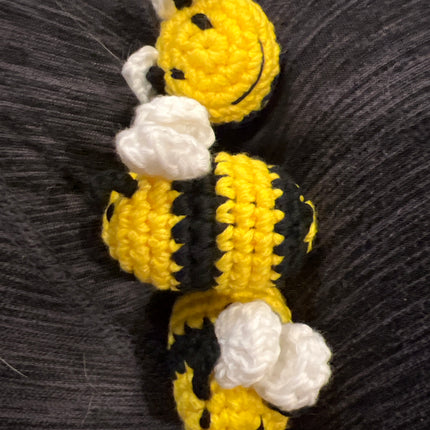 Handmade Crochet Bees x3 OOAK