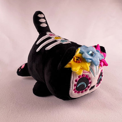 Sugar Skull Cat 8” with Hearts, Halloween